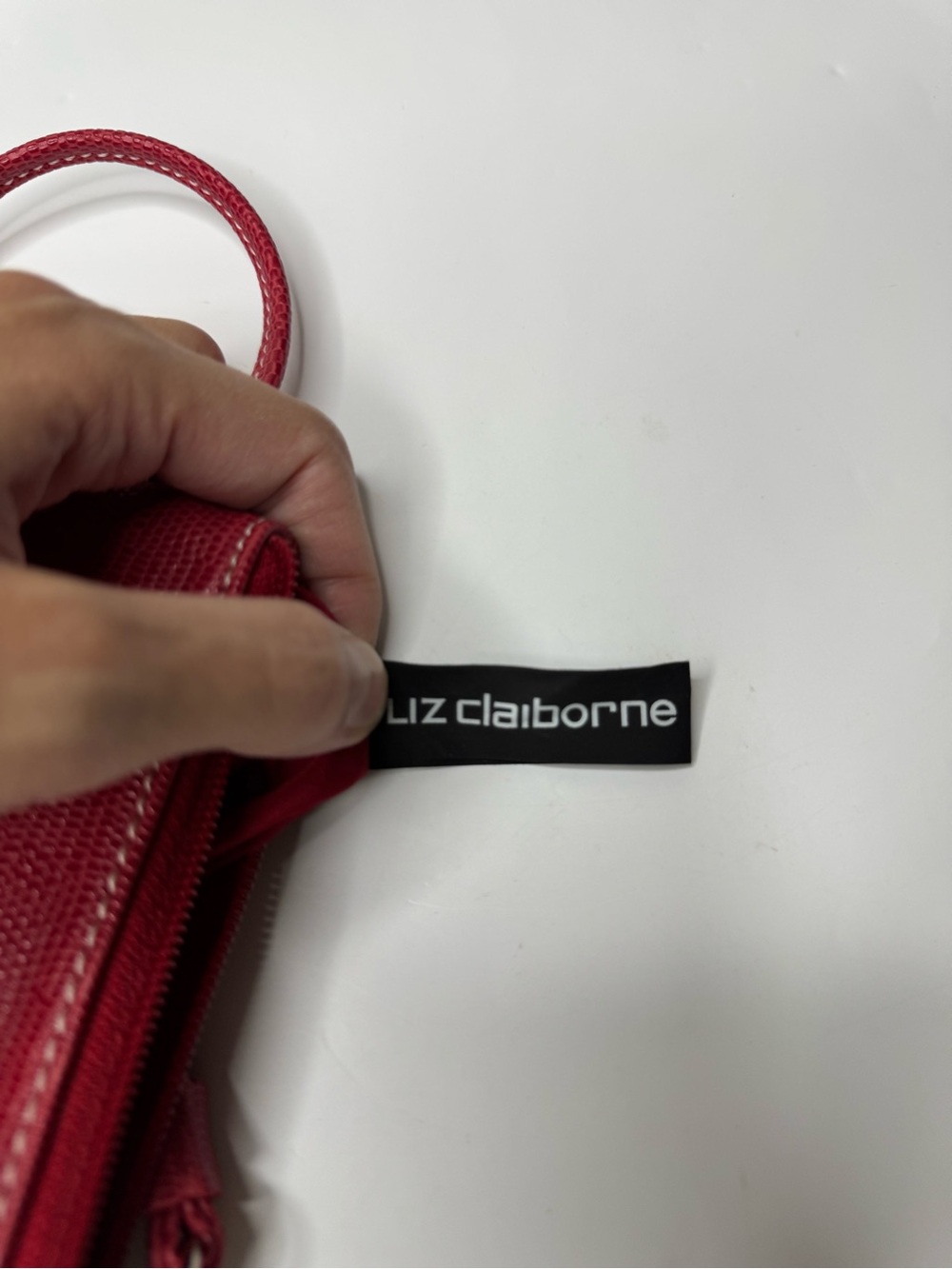 Liz Claiborne Red Textured Wristlet with Strap - Picture 4 of 6